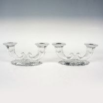 Pair of Heisey Glass Double Candlestick Holders, Warwick