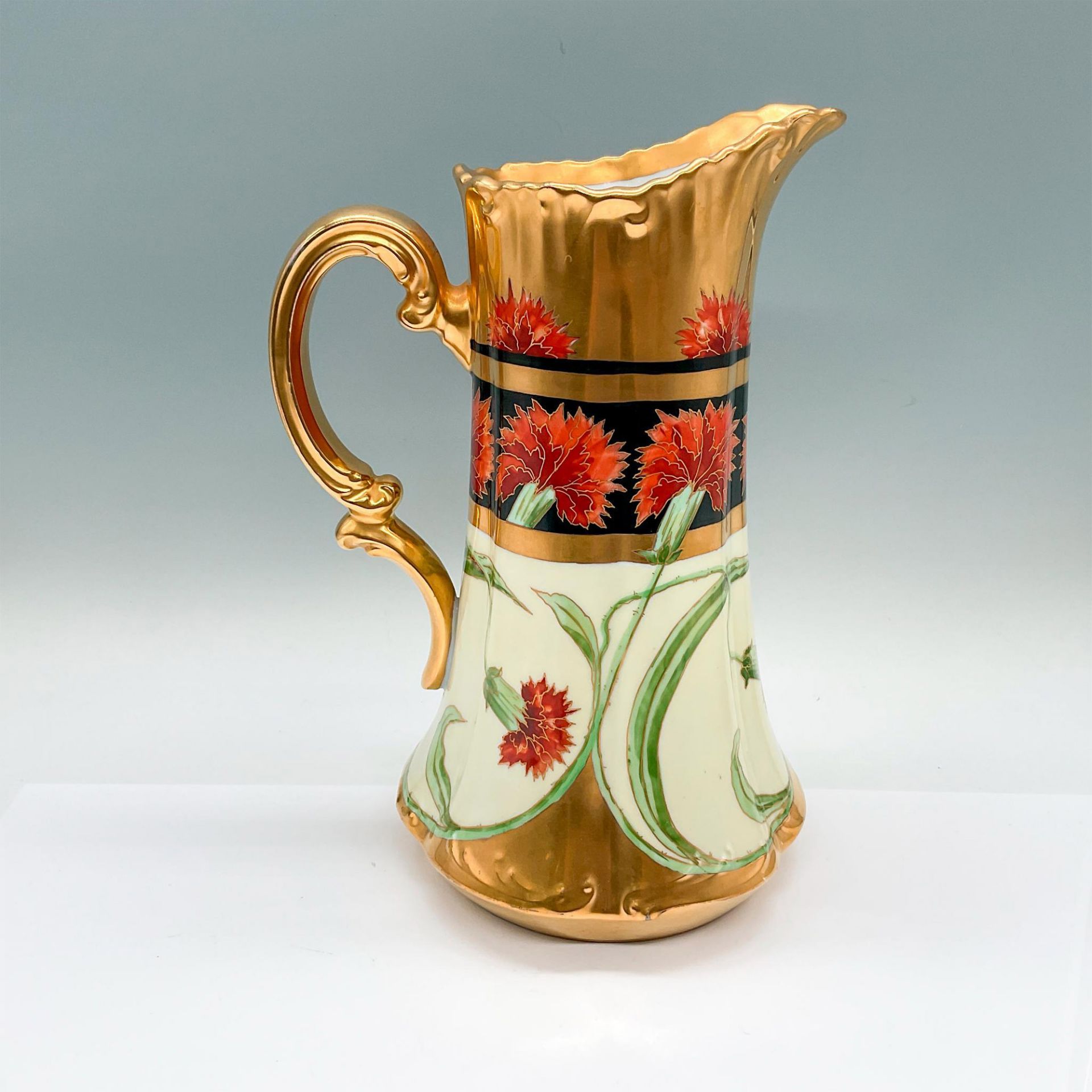 Antique Pickard China Carnation Pitcher, Signed - Image 2 of 4