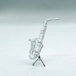 Swarovski Silver Crystal Figurine, Saxophone on Stand