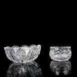 2pc American Brilliant Crystal Fruit and Nut Bowl Set