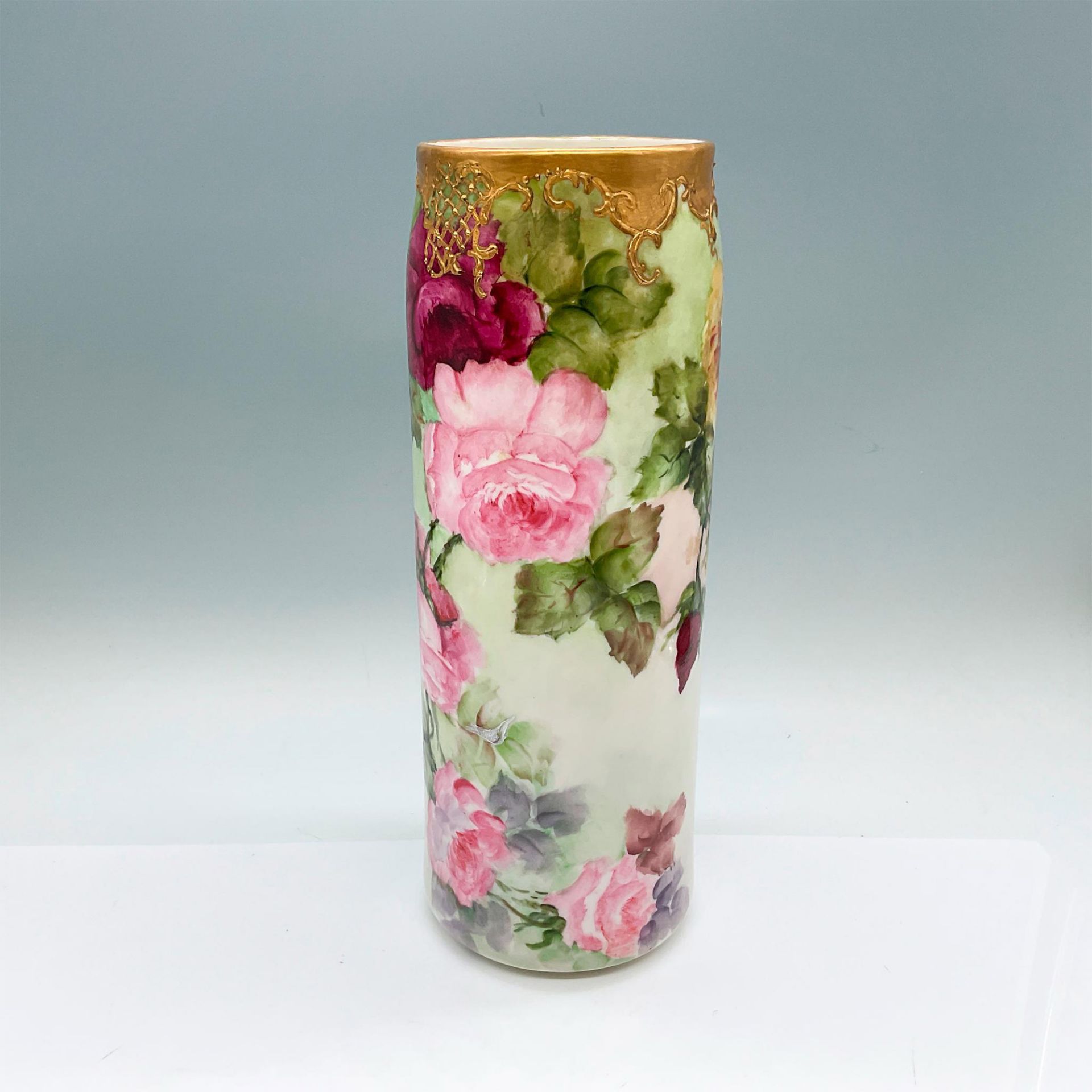 American Belleek Porcelain Floral Vase, Inscribed - Bild 2 aus 4