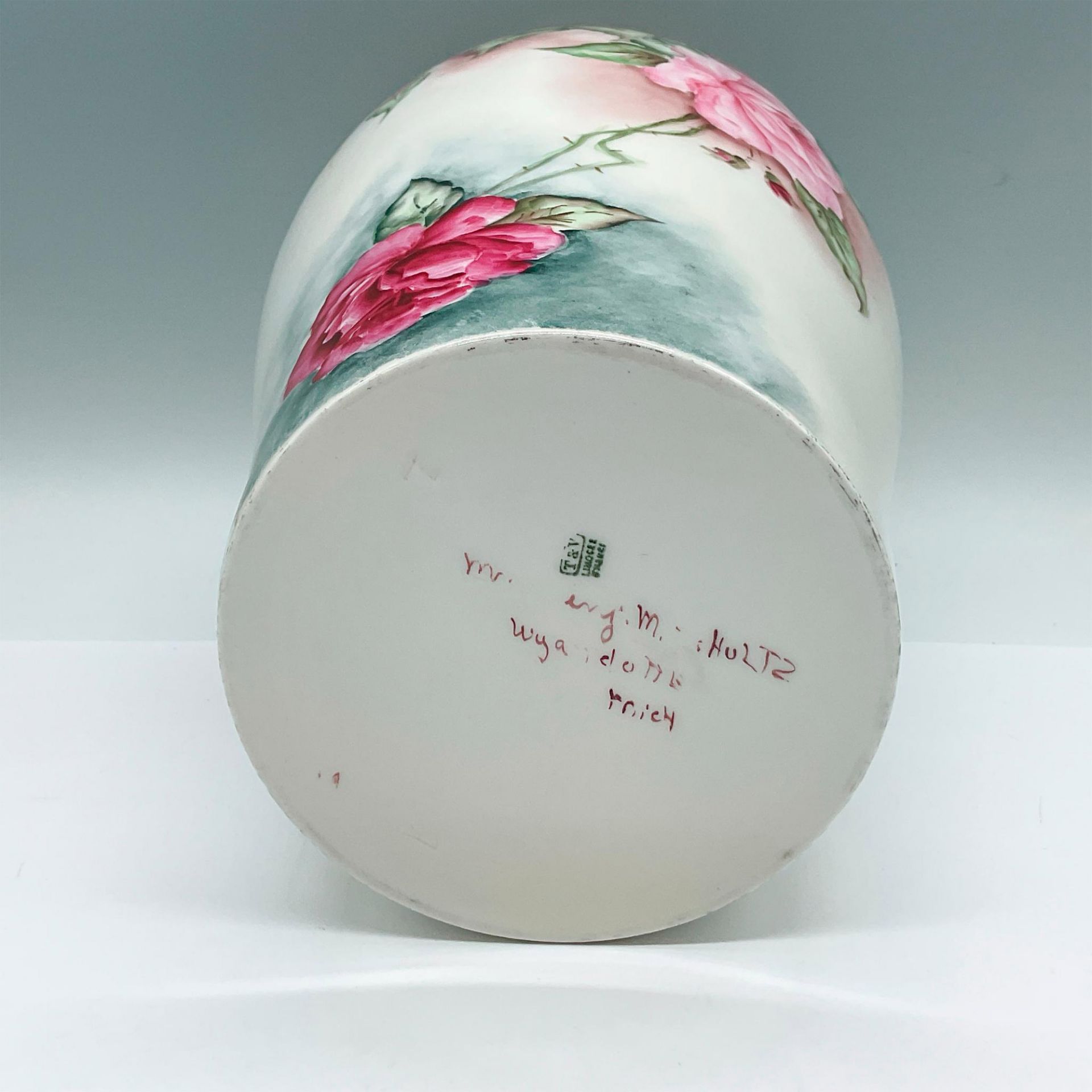 Tressemanes & Vogt Porcelain Limoges Floral Vase - Image 3 of 3
