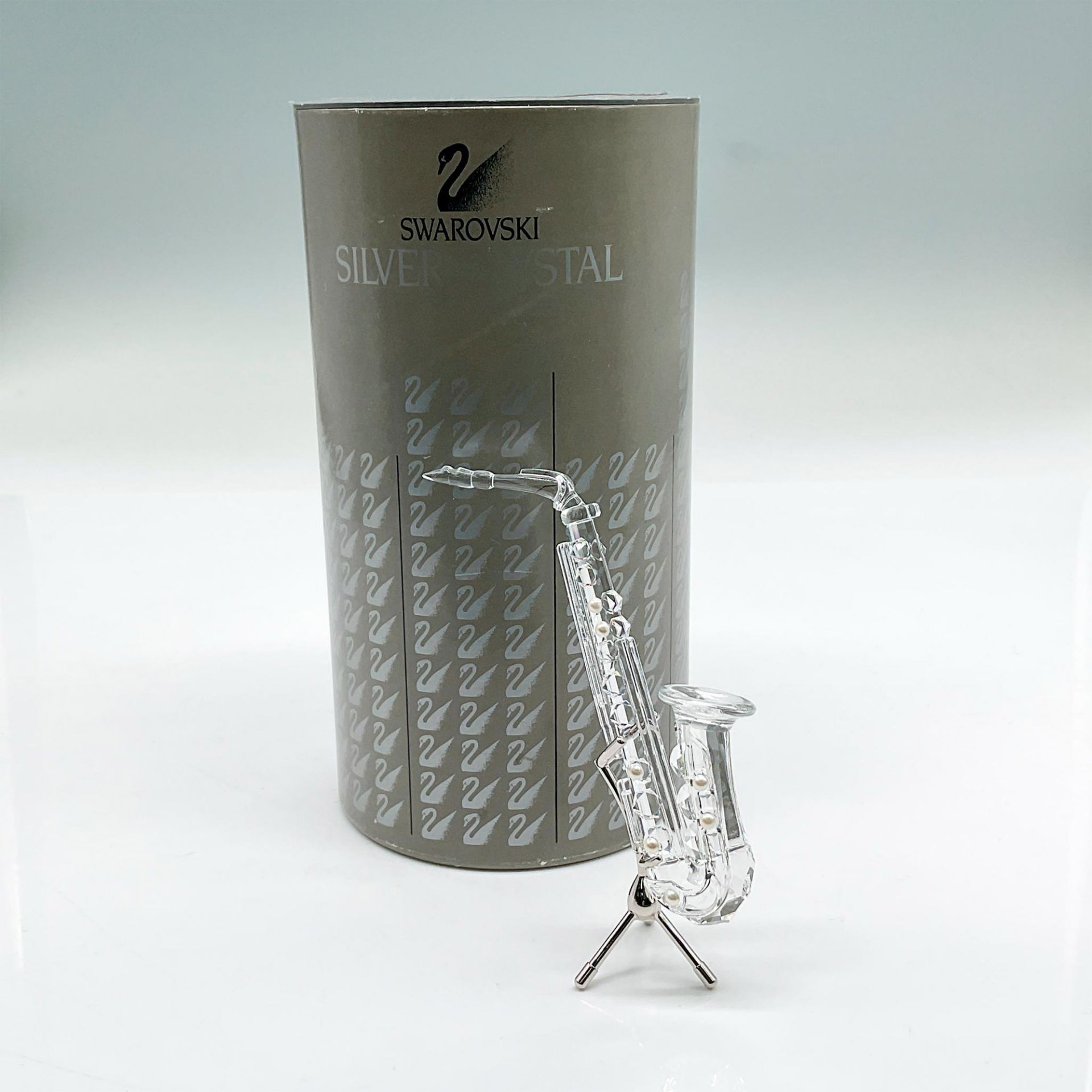 Swarovski Silver Crystal Figurine, Saxophone on Stand - Image 4 of 4