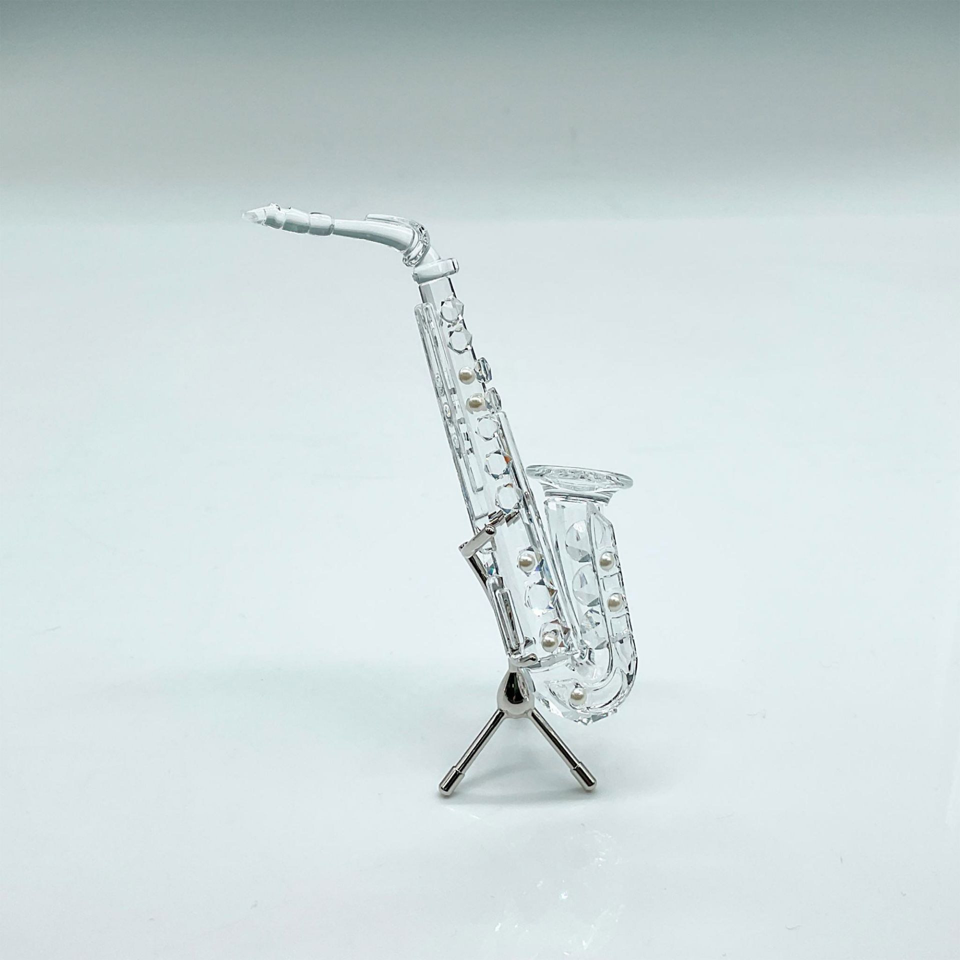 Swarovski Silver Crystal Figurine, Saxophone on Stand - Image 2 of 4