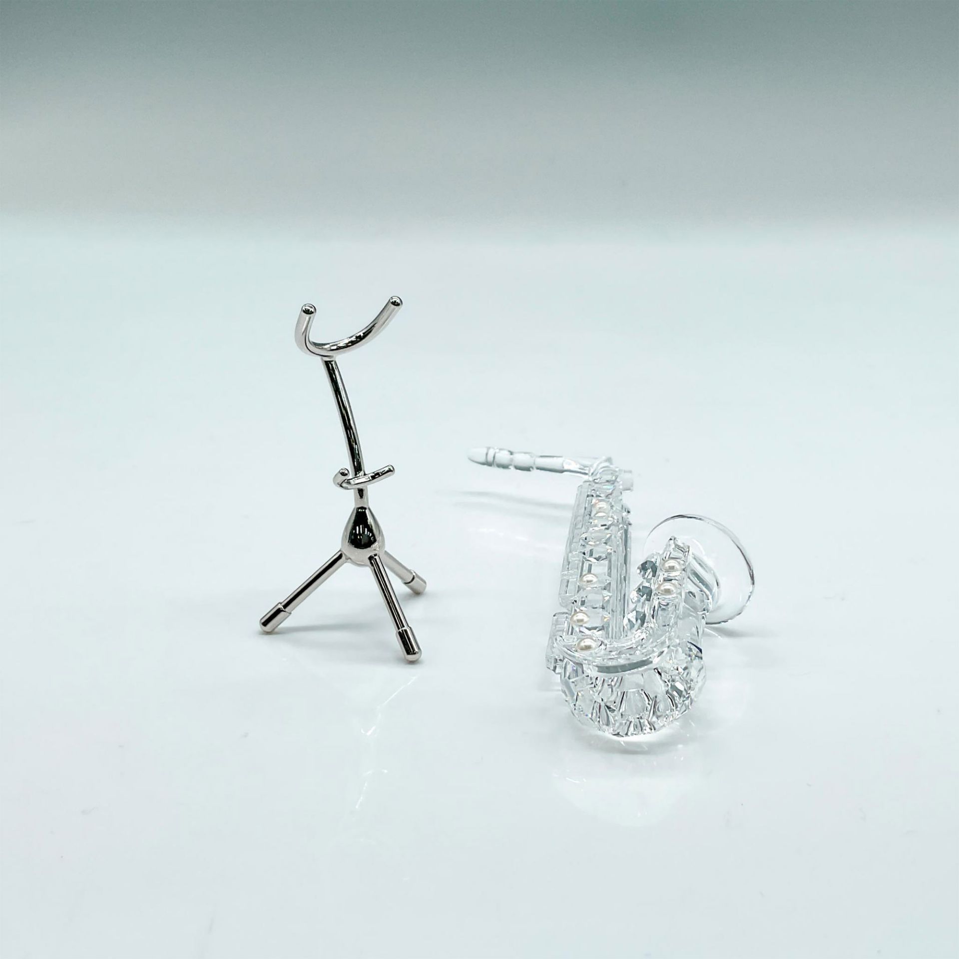Swarovski Silver Crystal Figurine, Saxophone on Stand - Image 3 of 4
