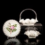 3pc Fenton Milk Glass Ruffled Kitchen Set