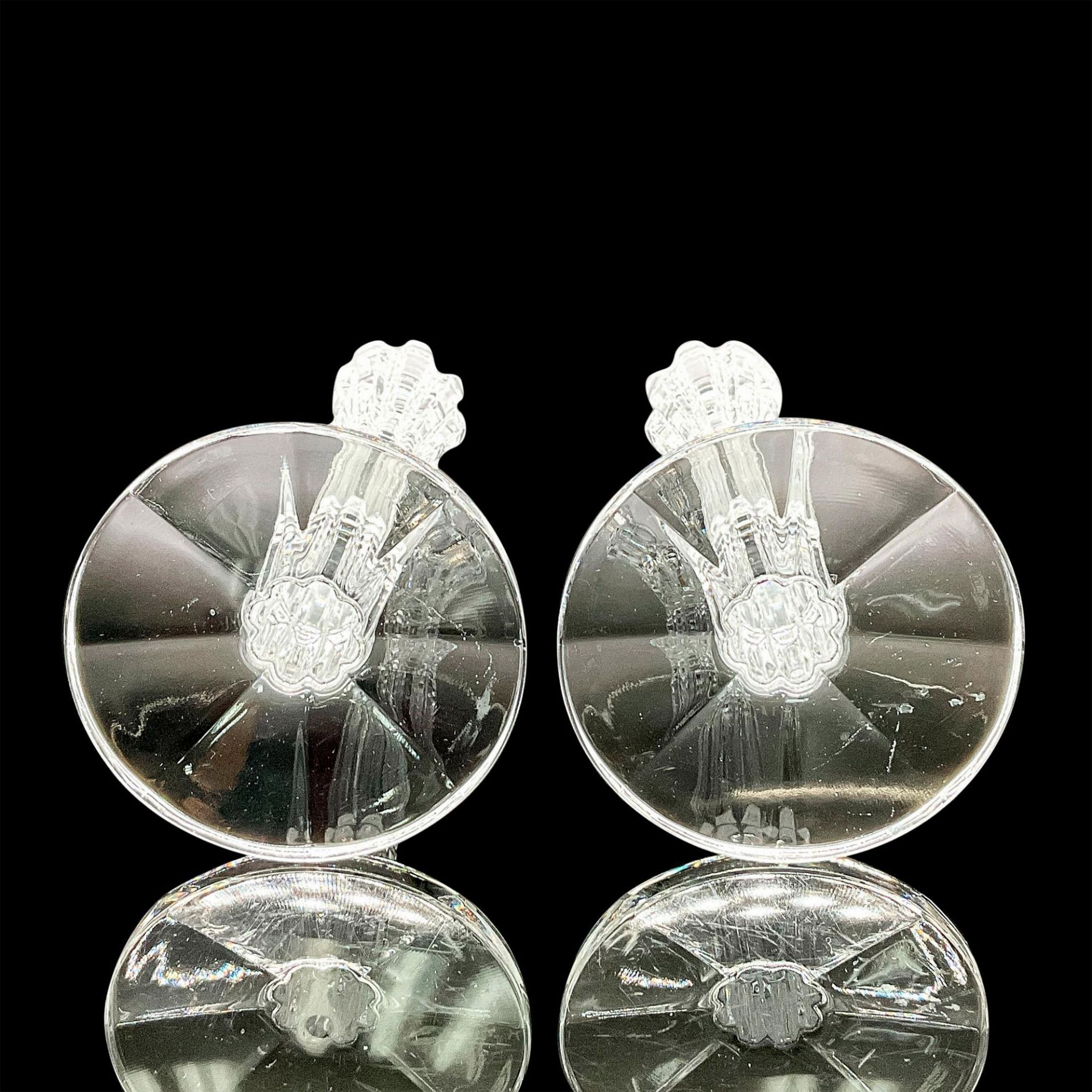 Pair of Vintage Glass Candlestick Holders - Image 3 of 3