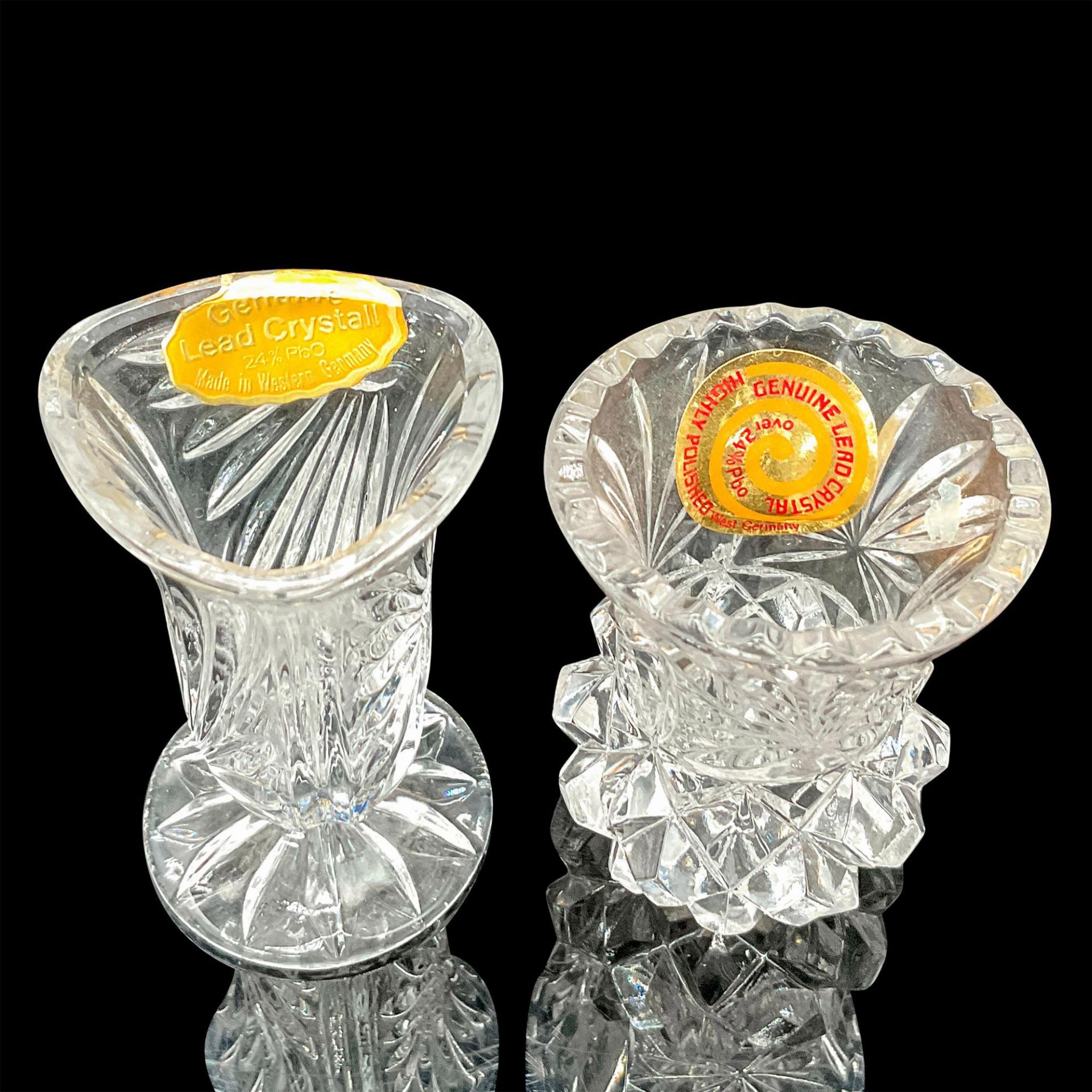 2pc Vintage Western Germany Crystal Mini Vases - Bild 4 aus 4