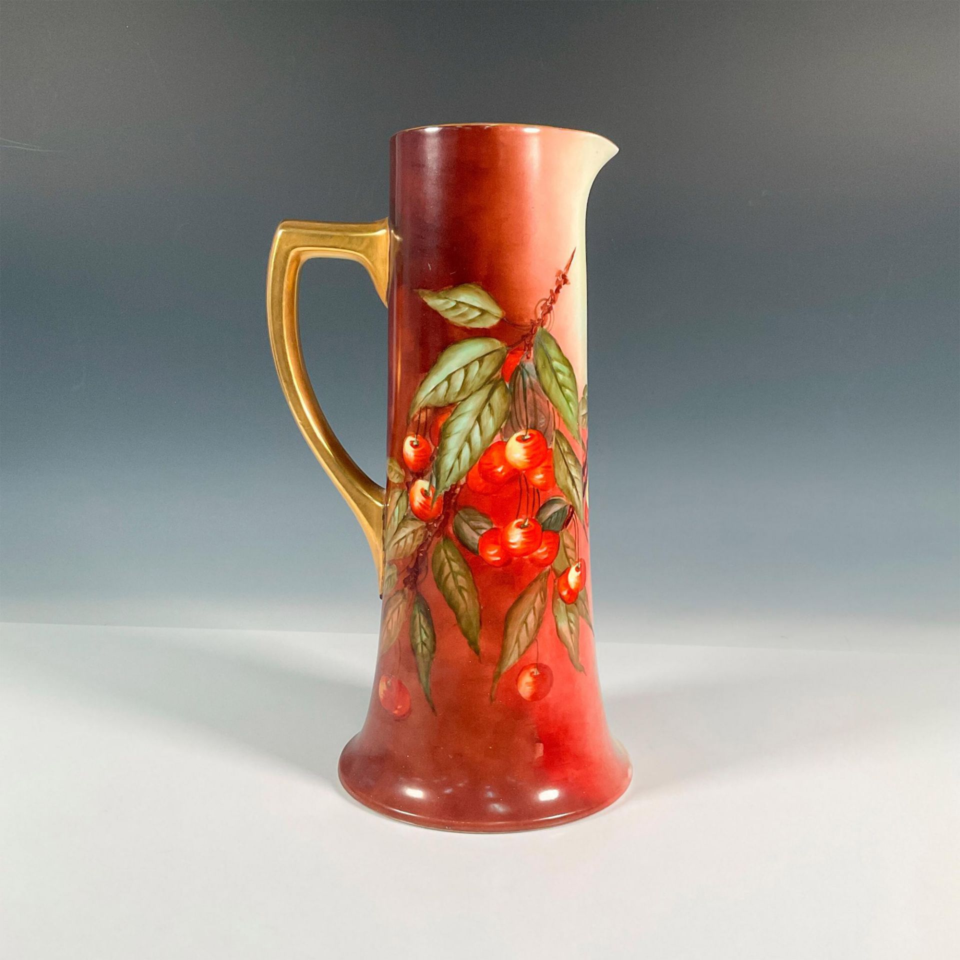 W.G. & Co. Limoges Porcelain Pitcher, Cherries - Image 2 of 3