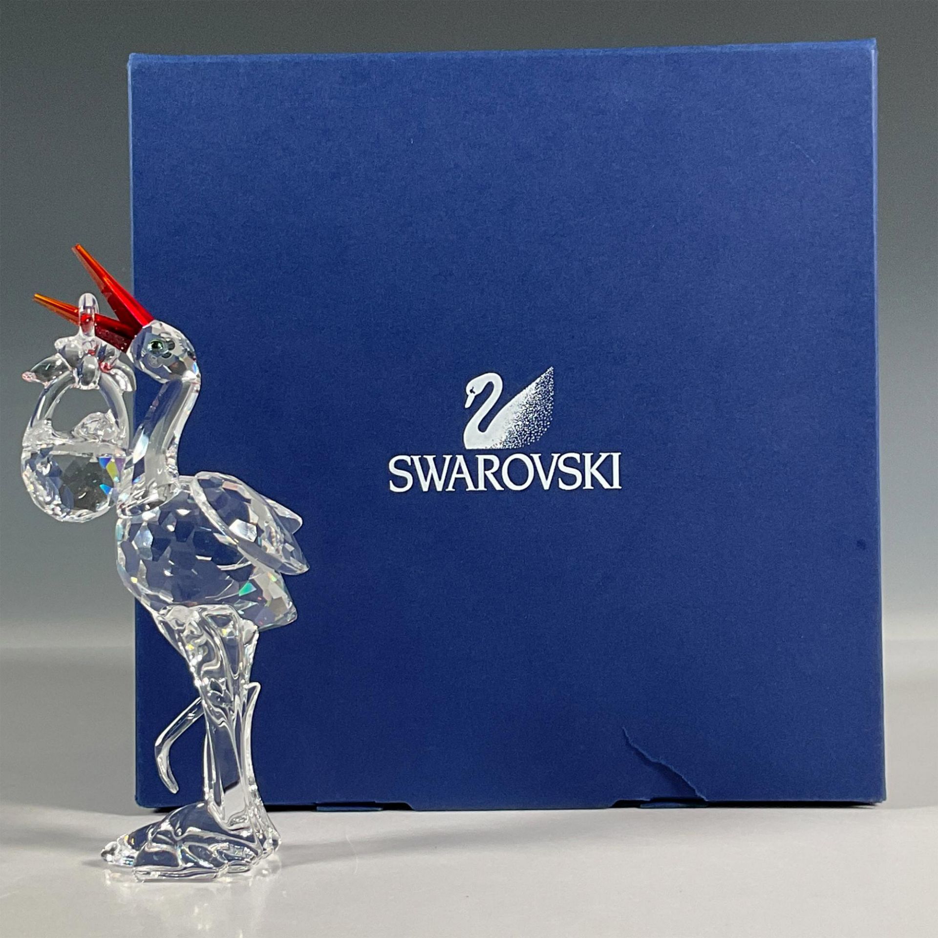 Swarovski Crystal Figurine, Stork with Baby - Bild 2 aus 6