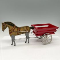 Antique Gibbs Horse Drawn Cart Pull Toy