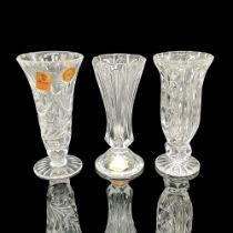 3pc Vintage German Crystal Footed Vases