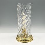 2pc Waterford Crystal and Brass Candle Holder