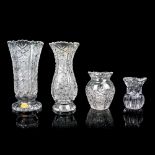 4pc German Crystal Assorted Vases