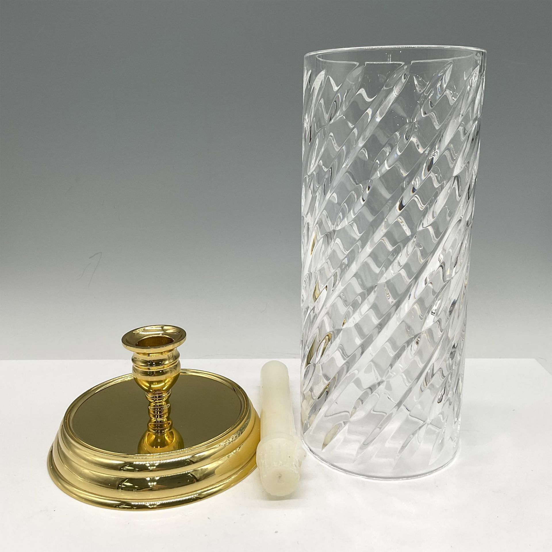 2pc Waterford Crystal and Brass Candle Holder - Bild 2 aus 3