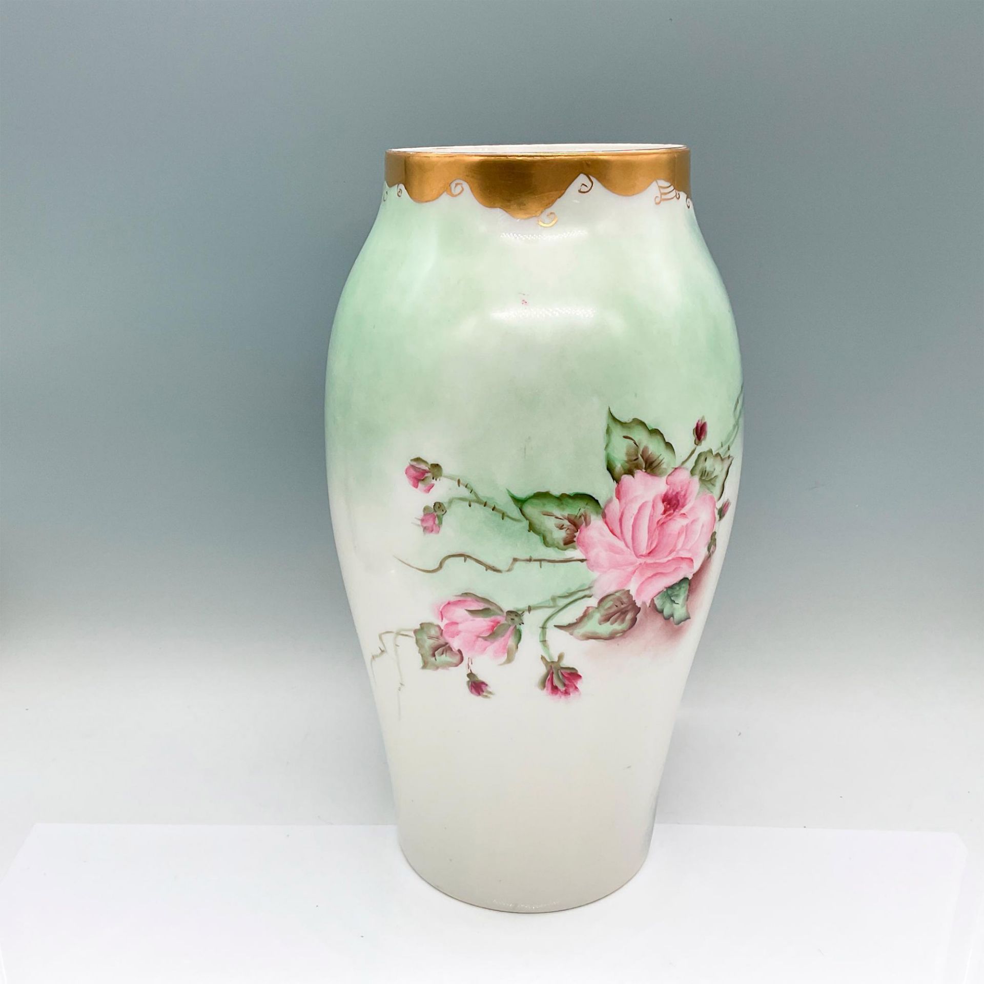 Tressemanes & Vogt Porcelain Limoges Floral Vase - Image 2 of 3