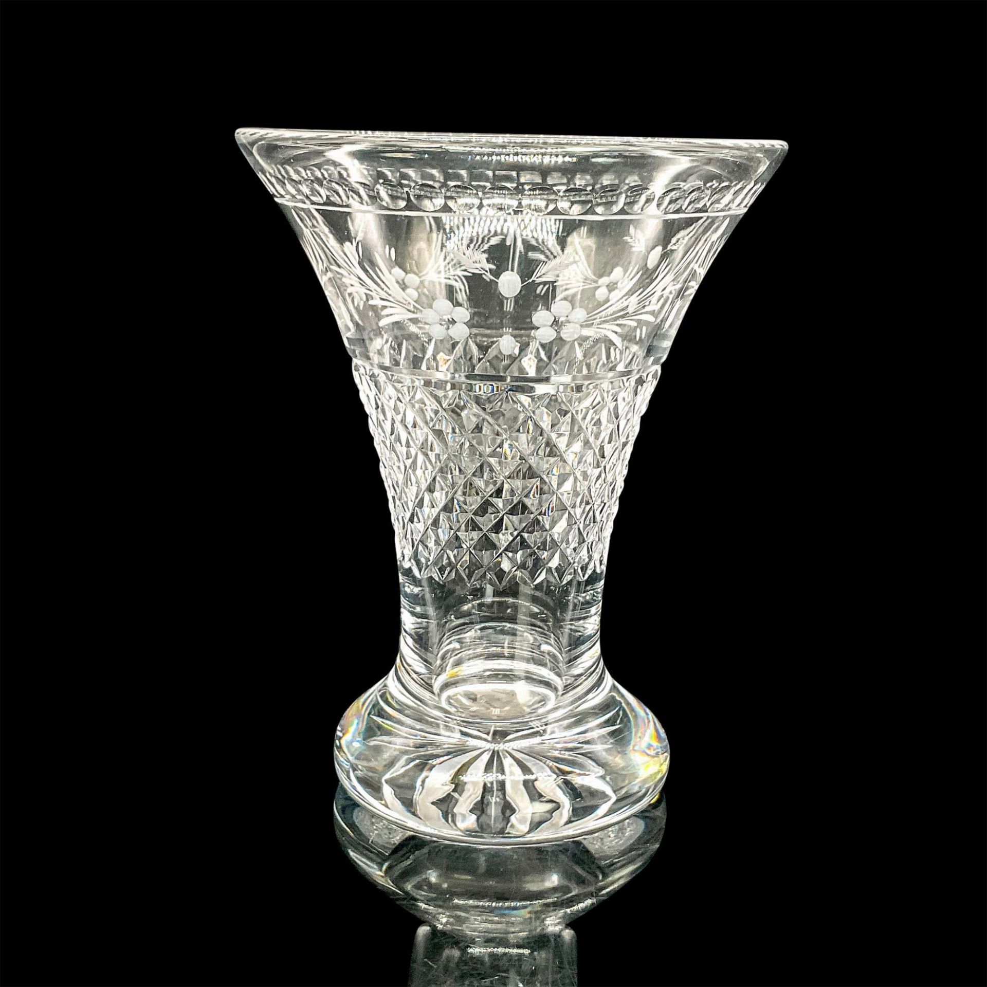 Kosta Crystal Vase, Floral Pattern