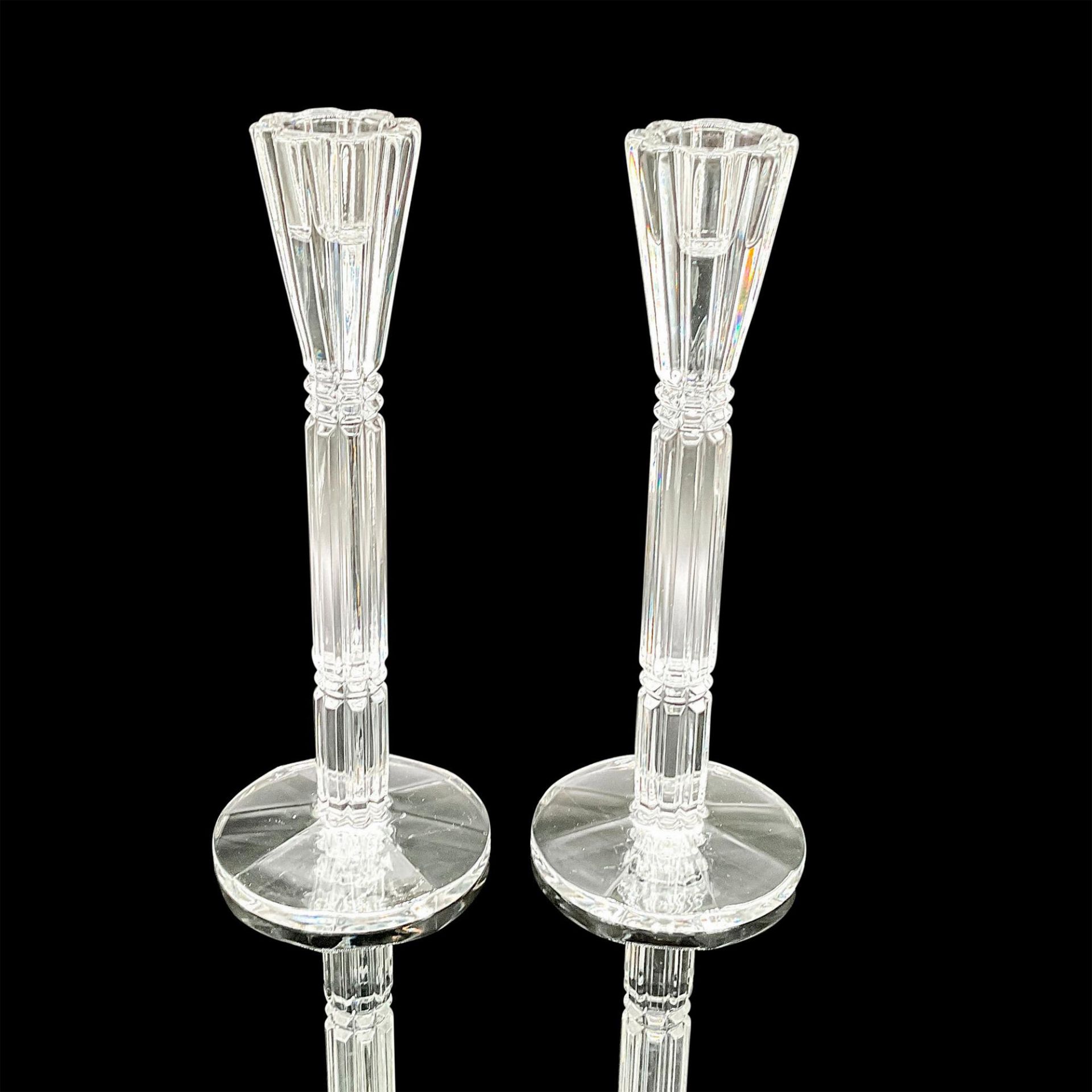Pair of Vintage Glass Candlestick Holders - Image 2 of 3