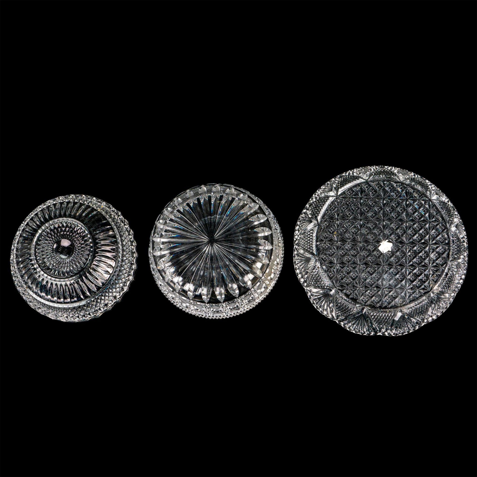 3pc Cut Glass Grouping of Bowls - Image 2 of 2