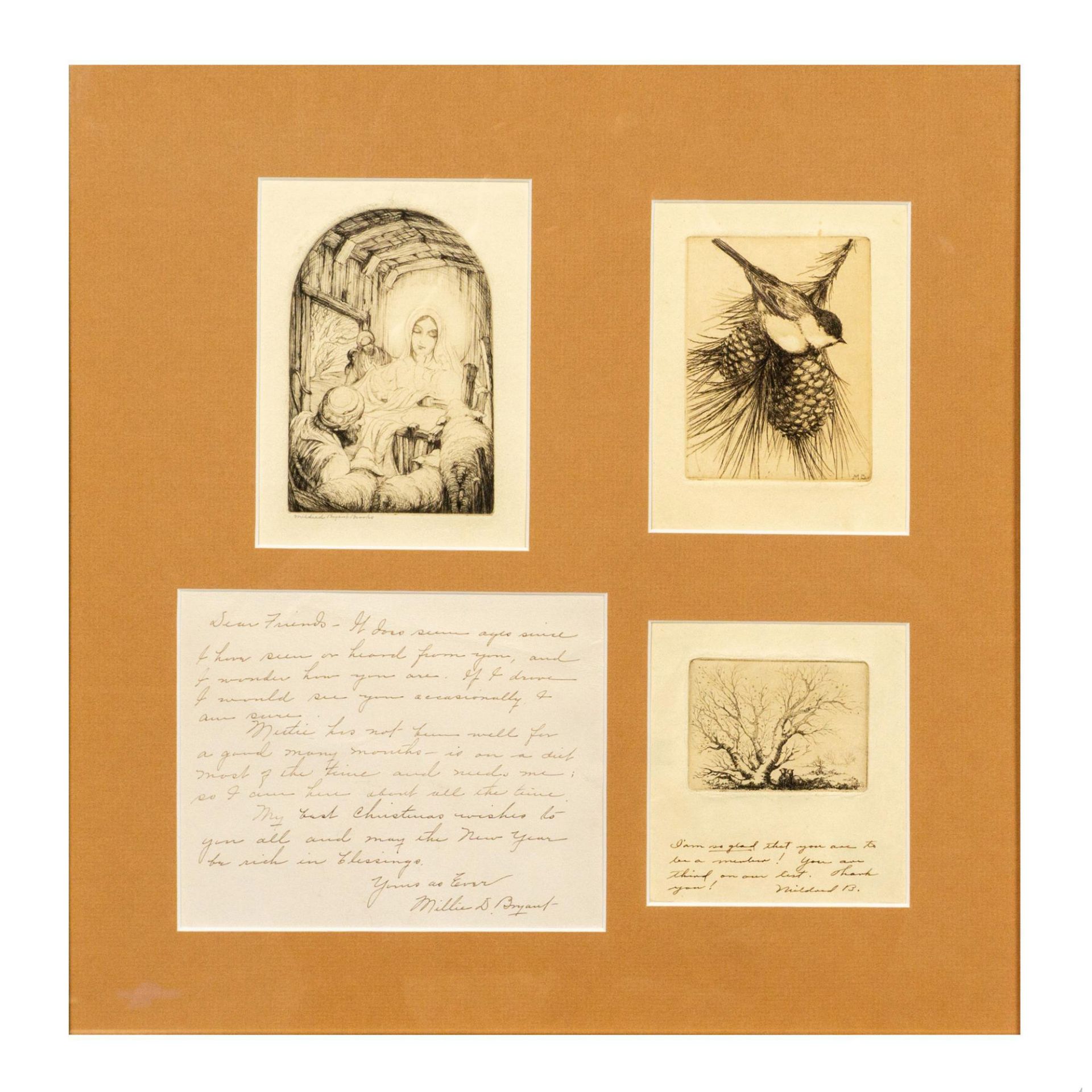 Mildred Bryant Brooks, Original Engravings & Letter, Signed - Bild 2 aus 8