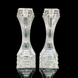 Pair of Mikasa Crystal Candlestick Holders, City Lights