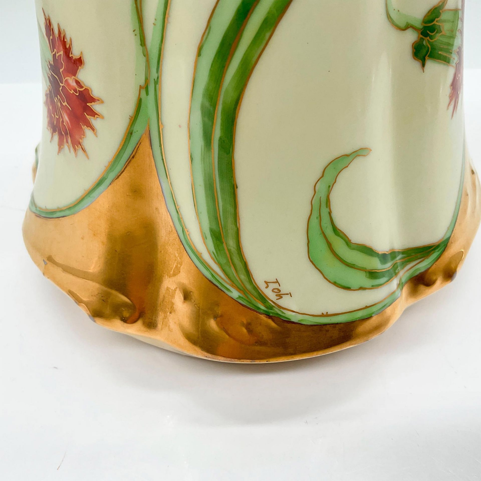 Antique Pickard China Carnation Pitcher, Signed - Image 3 of 4