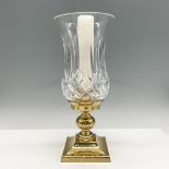 2pc Waterford Crystal and Brass Candle Holder
