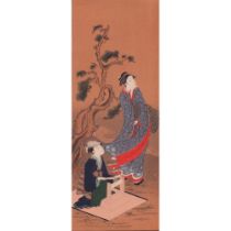 Japanese Bijin-Ga Print on Paper