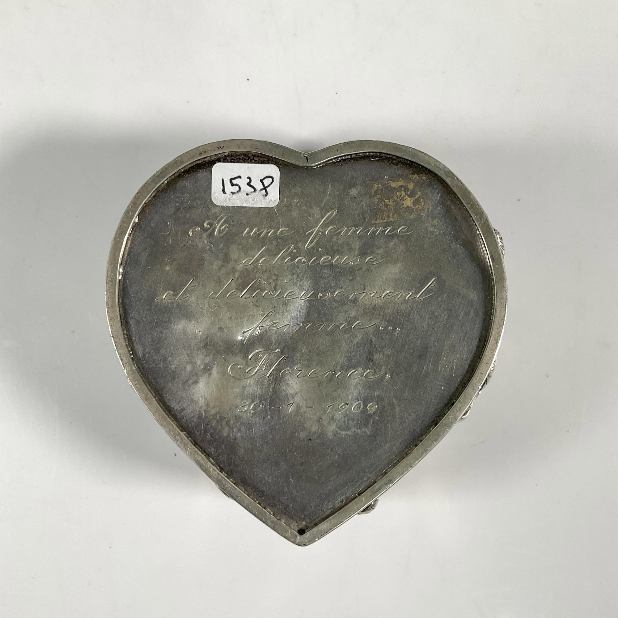 Southeast Asian Silver Heart Shape Box - Image 4 of 4