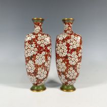 Pair of Japanese Takahara Komajiro Cloisonne Vases