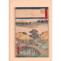 Hiroshige (Japanese) Woodblock Print, Yokkaichi