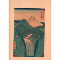 Hiroshige (Japanese) Woodblock Print, Mountains of Izu