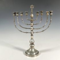 Antique Judaica Silver Candlestick Hanukkah