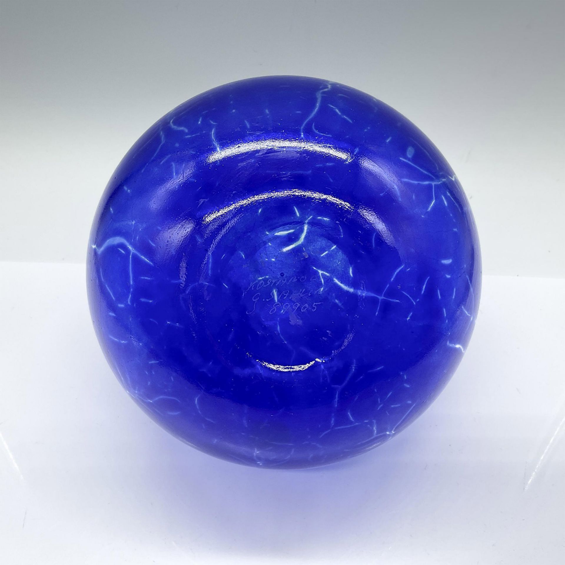 Gunnel Sahlin for Kosta Boda Blue Glass Vase - Image 3 of 3