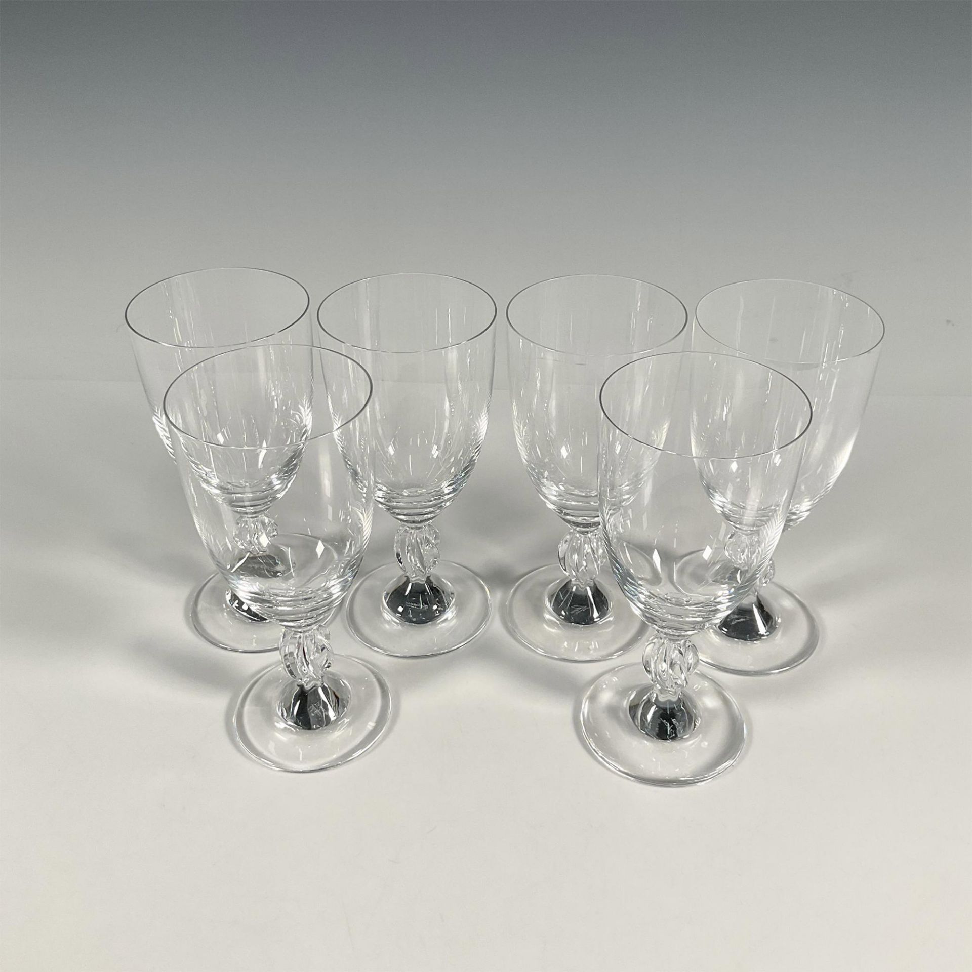 6pc Lalique Crystal Burgundy Wine Glasses, Frejus - Image 2 of 4