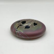 Craig Zweifel Art Glass Heart and Vine Paperweight