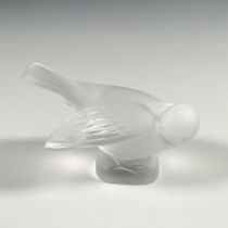Lalique Crystal Bird Figurine, Sparrow Head Under Wing
