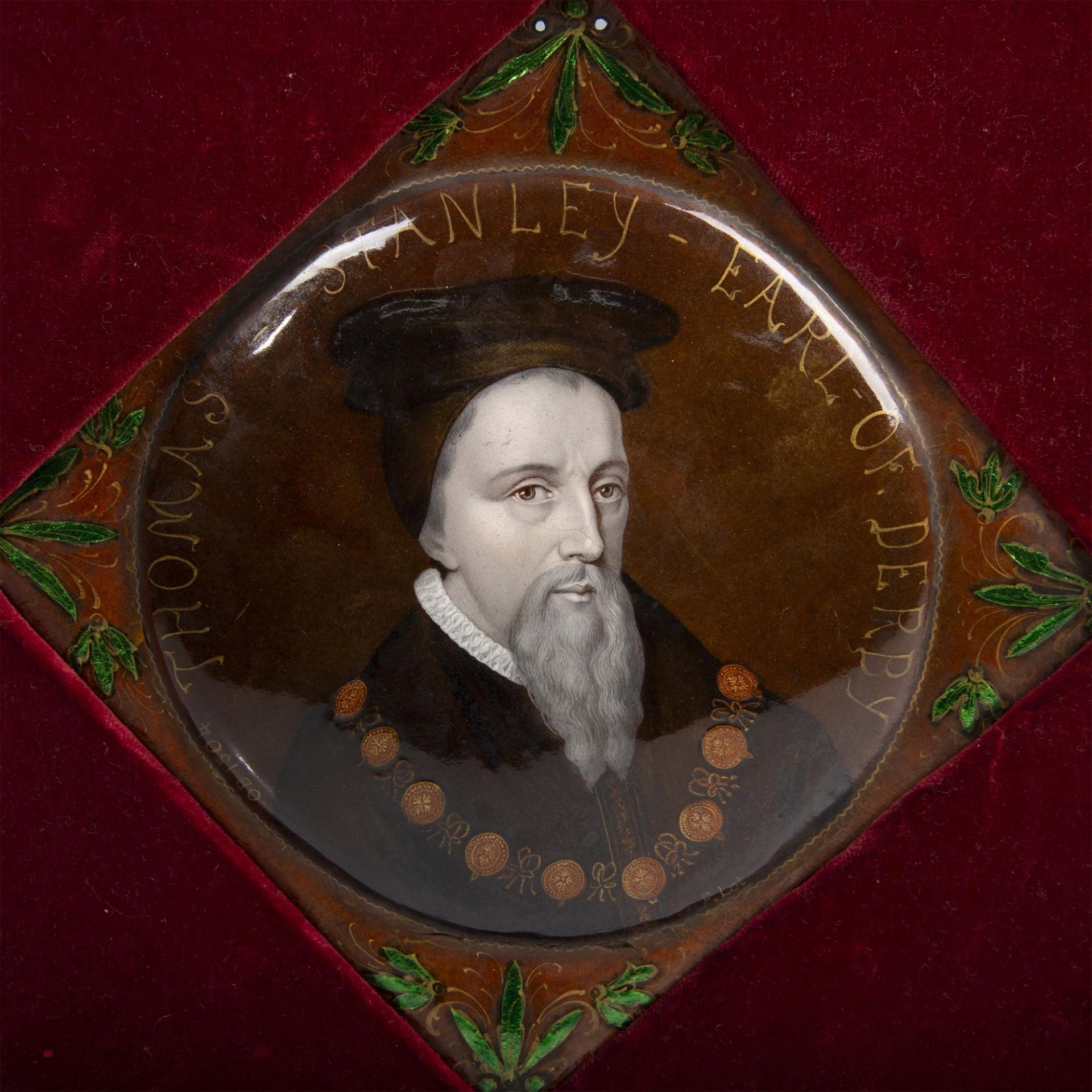 Limoges Plaque of Thomas Stanley Earl by Ferdinand Lot - Image 3 of 4