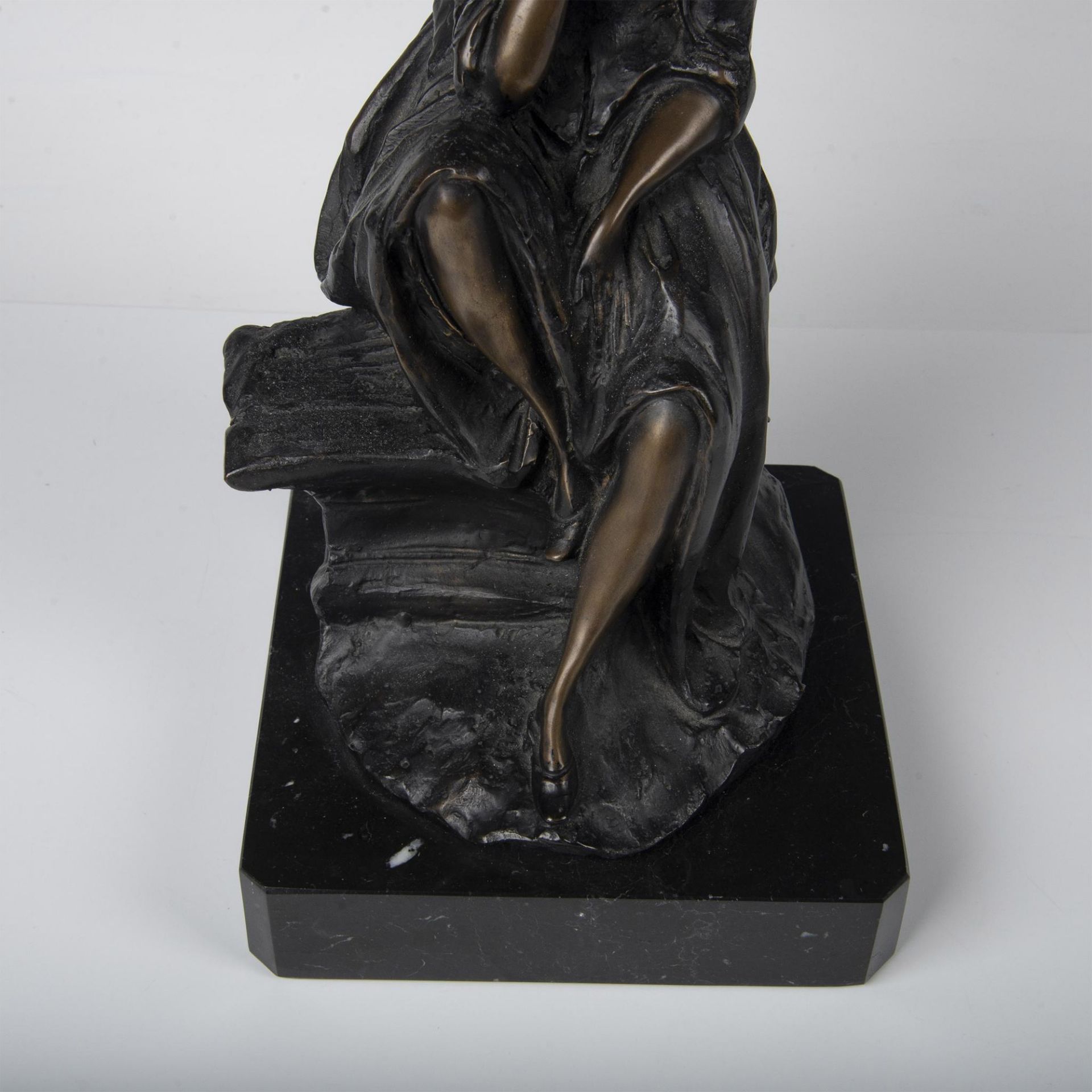 Nico Venzo, Original Bronze Sculpture, Seated Girl, Signed - Image 3 of 7