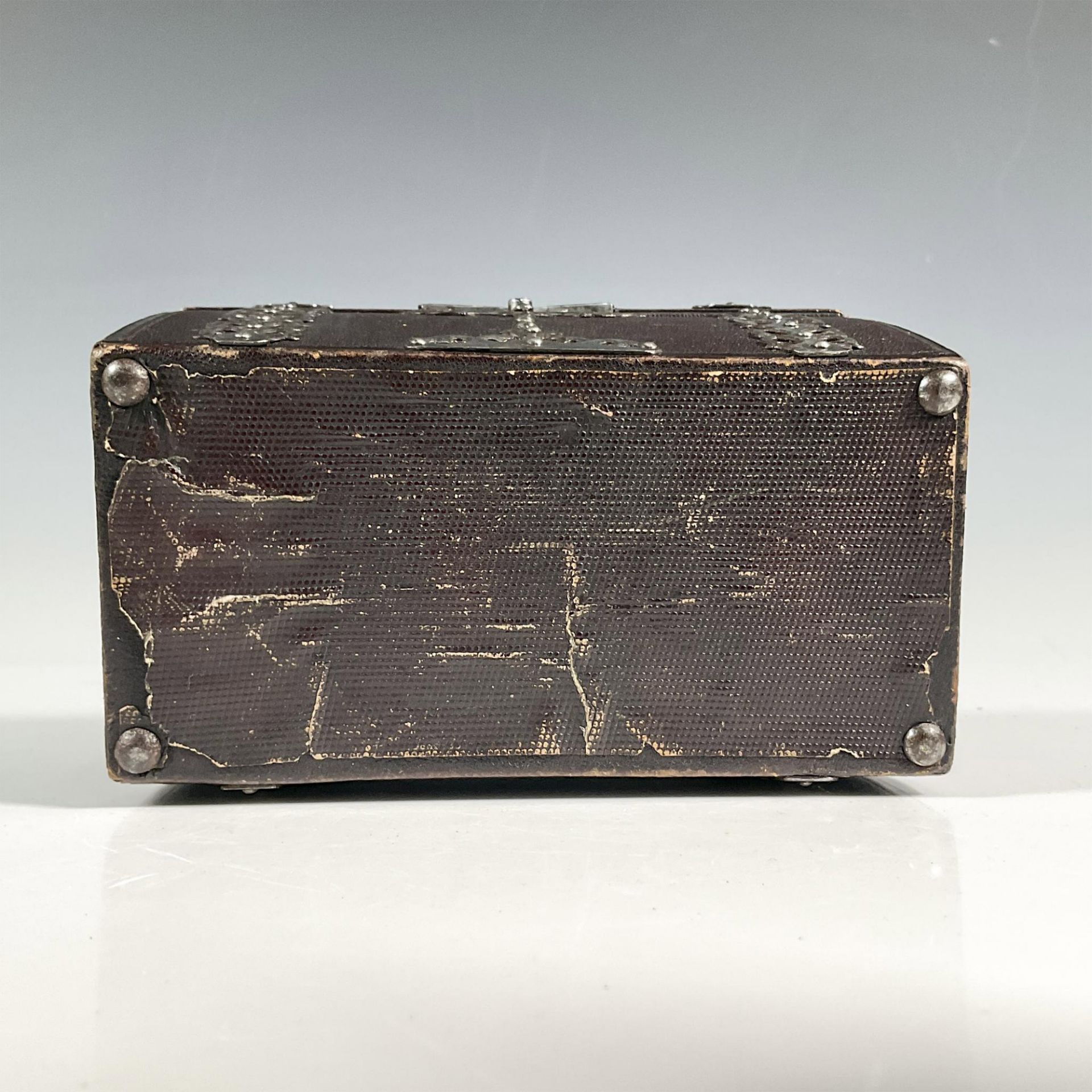 European Steel and Leather Casket Box - Image 4 of 4