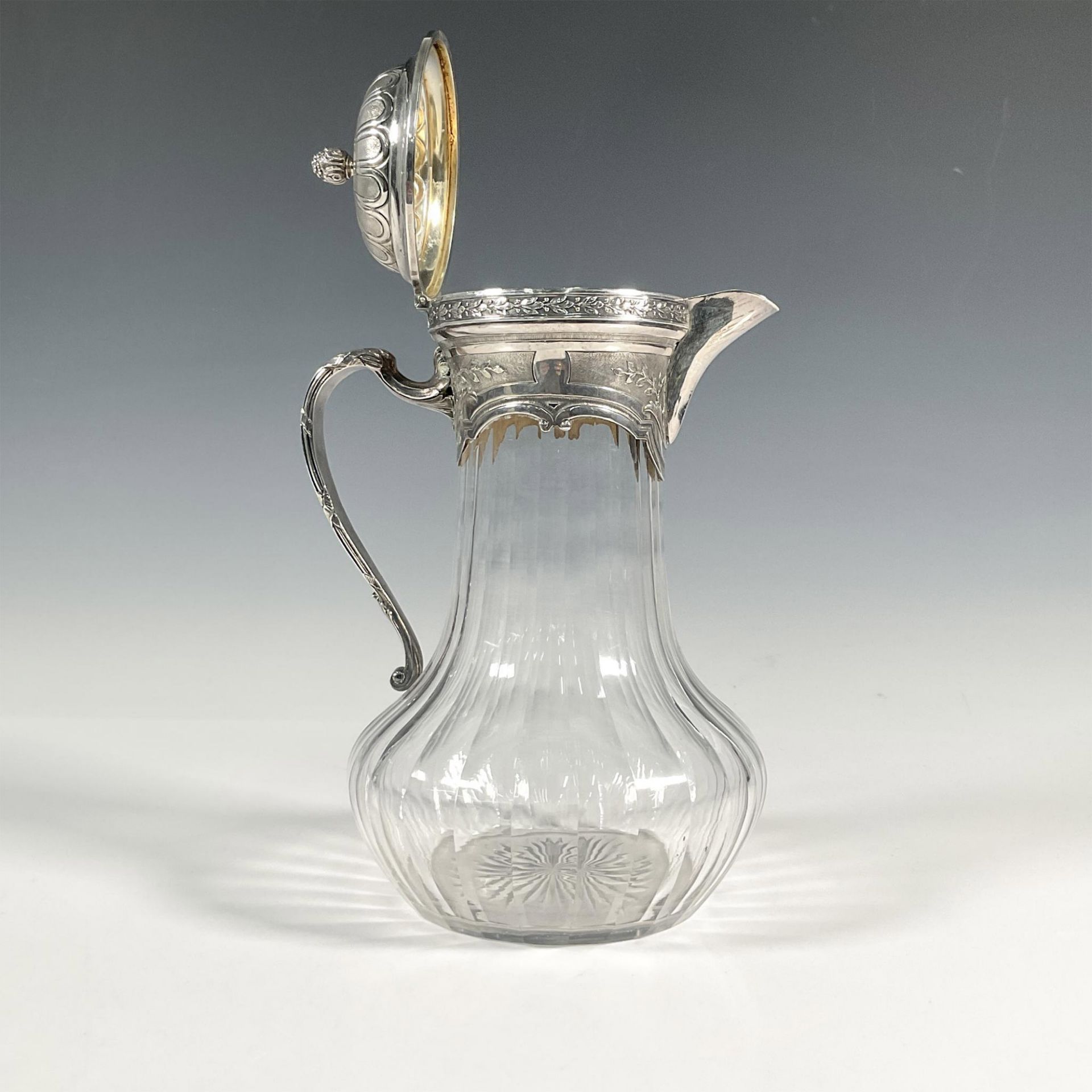 Baccarat Crystal Water Pitcher with French Silver Lid - Bild 5 aus 7