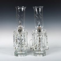 Pair of MCM Crystal Boudoir Lamps