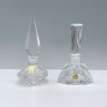 2pc Crystal Hand Cut Perfume Bottles and Stoppers
