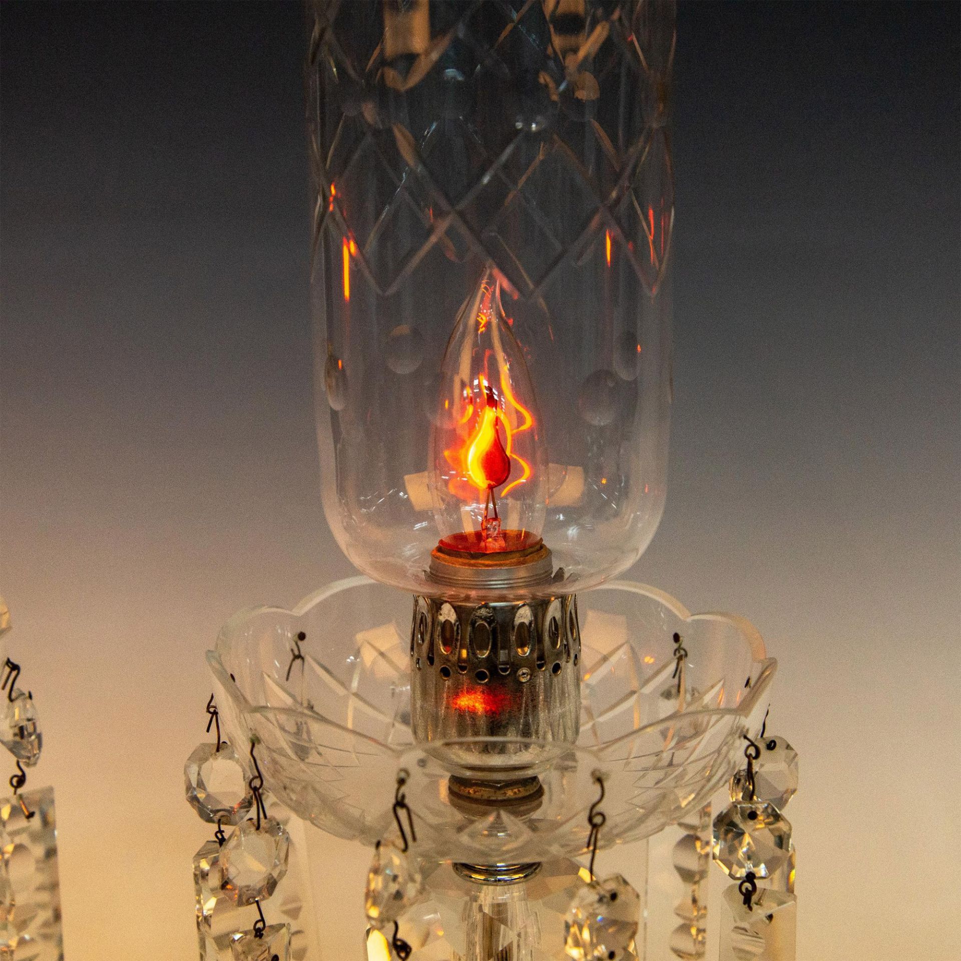 Pair of MCM Crystal Boudoir Lamps - Image 4 of 7