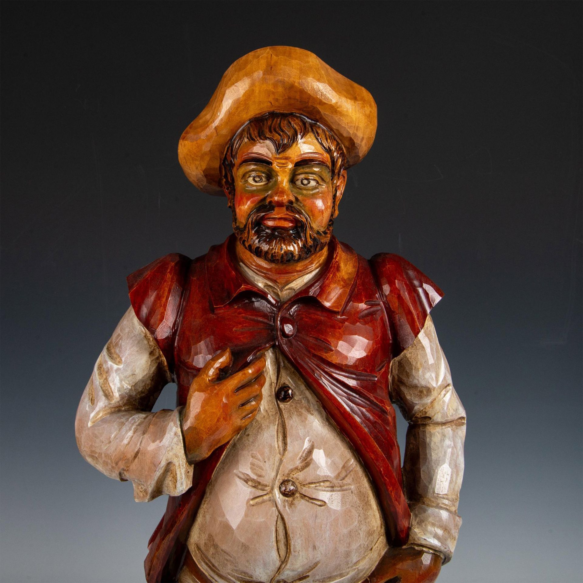Ouro Artesania Carved Wooden Sancho Panza Sculpture - Image 2 of 5
