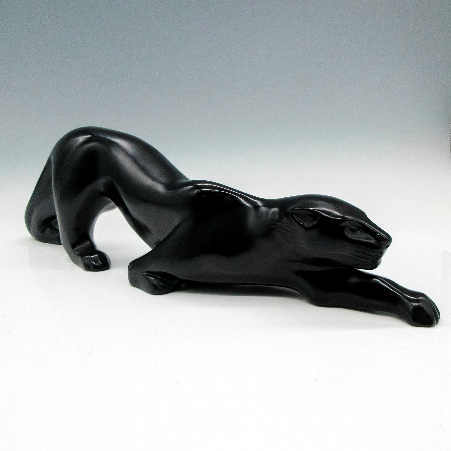 Marie-Claude Lalique (French, 1935-2003) Black Crystal Sculpture, Zeila Panther - Image 2 of 3