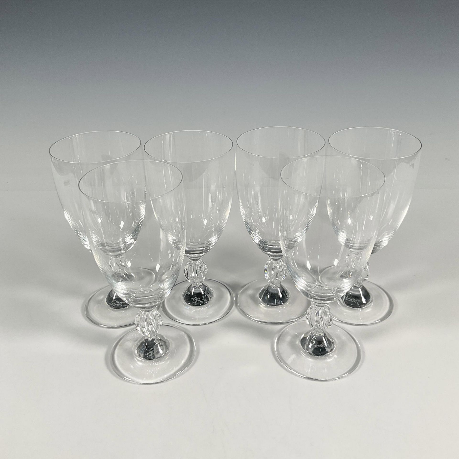 6pc Lalique Crystal Water Goblets, Frejus - Image 3 of 5