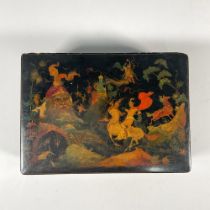 Russian Papier Mache Artist Signed Lacquered Box