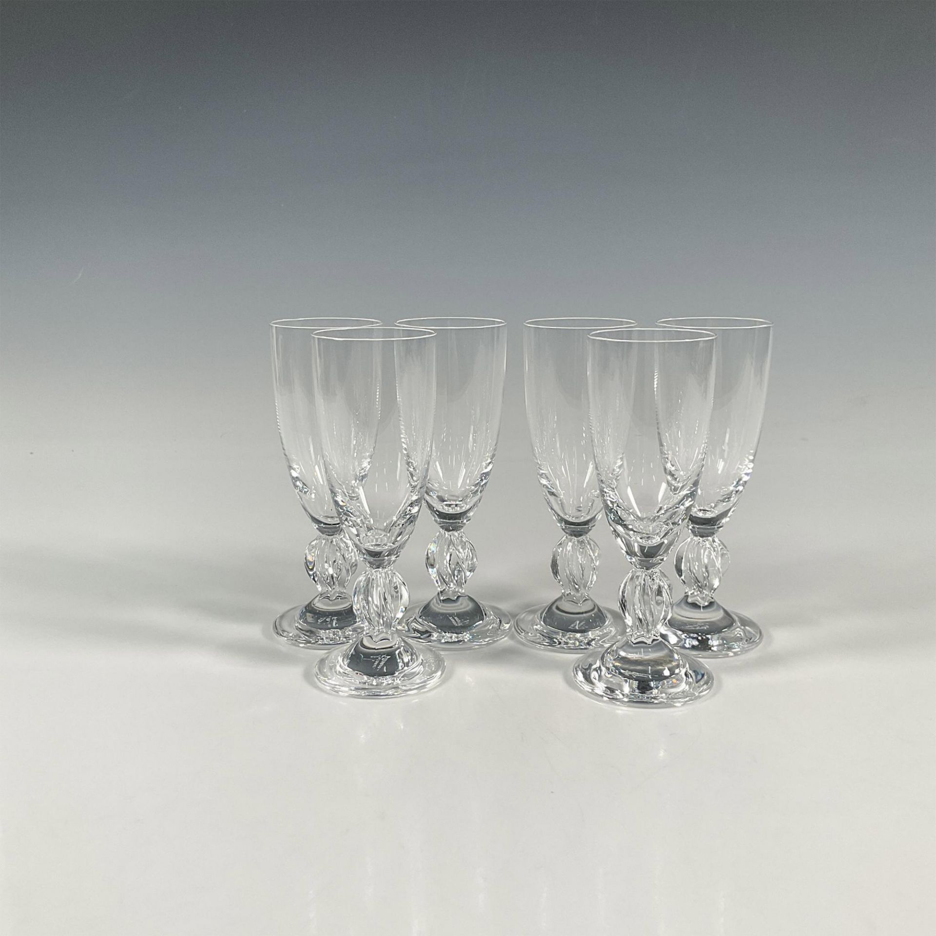 6pc Lalique Crystal Sherry Glasses, Frejus - Image 2 of 4