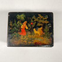 Russian Papier Mache Artist Signed Lacquered Box